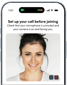 Patient setting up call to join