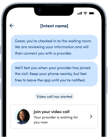 Chatting with app to join call.
